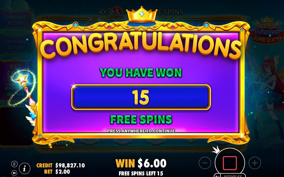 Free Spins-läget under en pågående runda